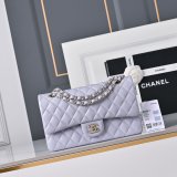 Top Quality CC 25cm Flap Handbags Caviar leather