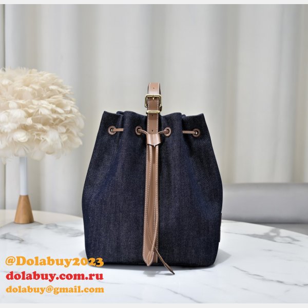 7 Star MiuMIU New Canvas Bucket 5BE089 Bag