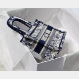 Top Quality Dior Replica Mini Book Tote Bag 22CM Canvas Embroidered