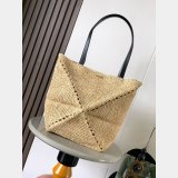 LOEWE Puzzlefold Raffia Fold Tote Medium