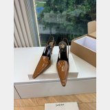VOLTAIRE slingback pumps in glazed leather