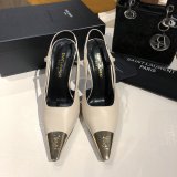 Luxury Saint Laurent Slingback Pumps In Patent Leather