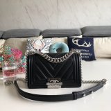 Luxury CC V Le Boy Replica 7 Star Black Bags lambskin 20cm