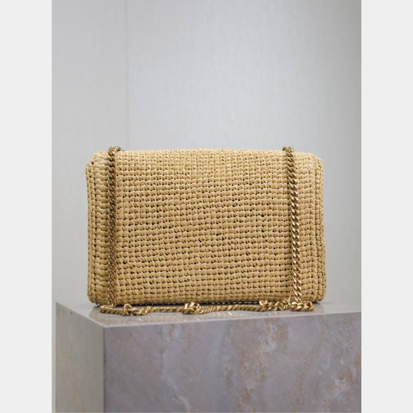 Designer Replica Saint Laurent Kate Clutch 553804 Raffia Bag