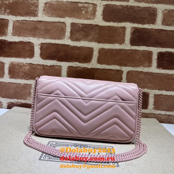 Inspired GG Marmont Crossbody Replica Gucci Pink 751526 Bag