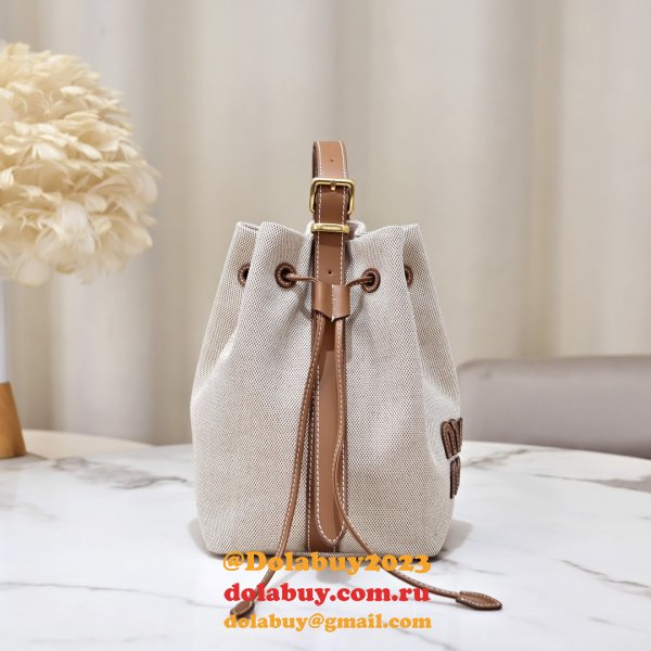 7 Star MiuMIU New Canvas Bucket 5BE089 Bag
