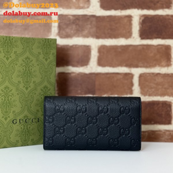 Gucci GG Emblem Continental Wallet Continental Knockoff 815922