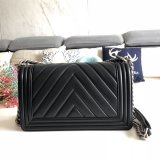 UK CC V Le Boy Top Quality Replica Black Bags Lambskin 25cm