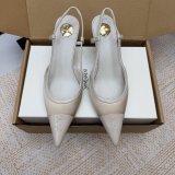 RENEE slingback pumps in satin crepe and patent leather