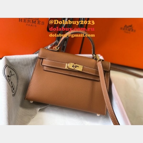 Camel Mini Kelly Replica Hermes Handbags