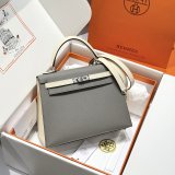 Top Hermes human handmade stiching bag Hass Epsom leather 25cm