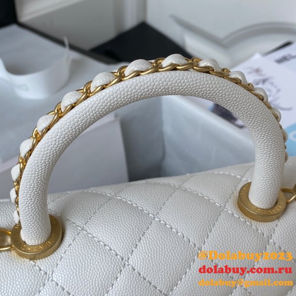 Wholesale Matelasse Top Handle A92990 Designer Bag Caviar 23cm