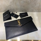 YSL AAA+ CLUTCH IN GRAIN DE POUDRE EMBOSSED LEATHER