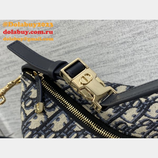 Dior Oblique Jacquard Replica 3103 Diortravel Nomad Pouch Blue