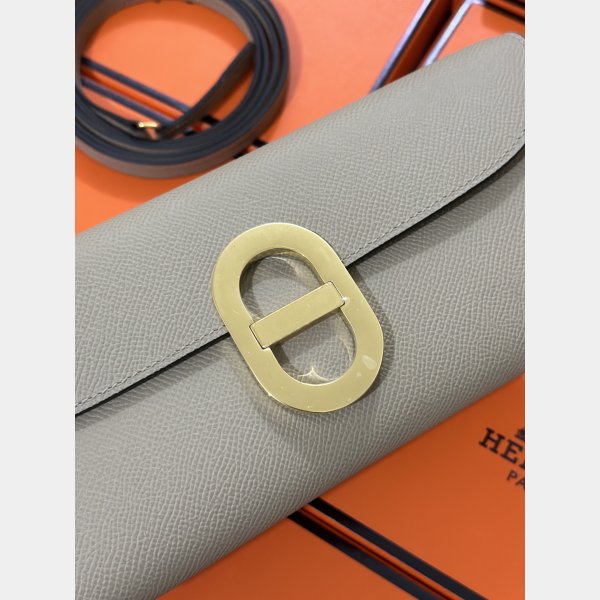 Luxury Hermes  D Ancre to go clutch Epsom bag