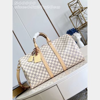 Louis Vuitton Keepall Bandoulière 45 Damier Azur Canvas N40909 Bag