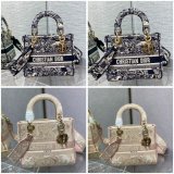 Top Quality Fake Lady Embroidery Canvas Dior 24CM Replica Bag