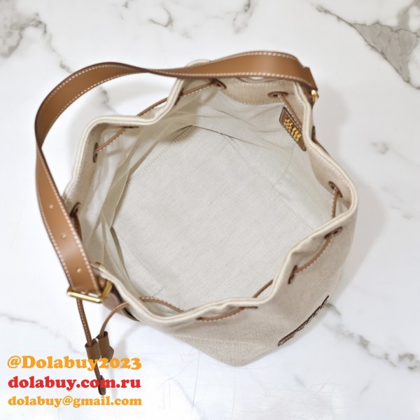 7 Star MiuMIU New Canvas Bucket 5BE089 Bag
