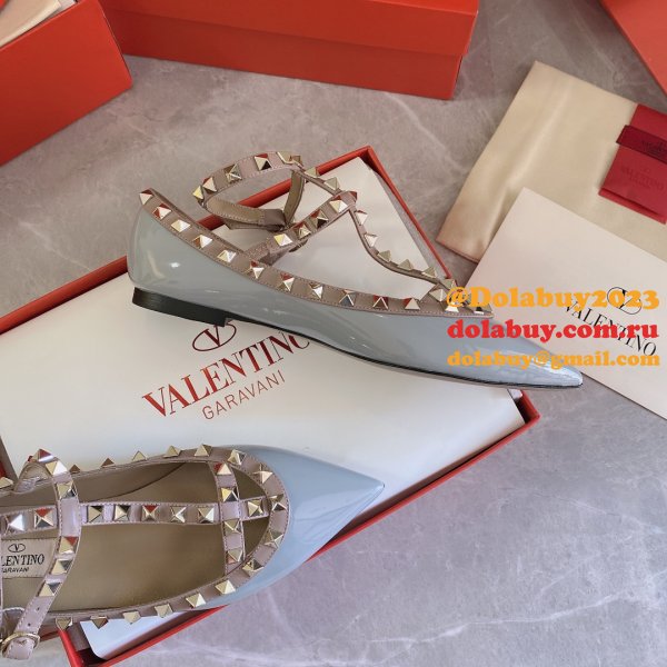 Shop Cheap Valentino Fake flat bottom two straps Shoes