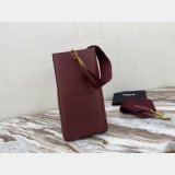 Women's Sangle bucket Replica Celine bag Wine red grained calfskin