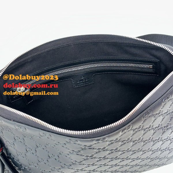 Gucci GG Emblem Medium Crossbody Luxury 850214 Black Bag