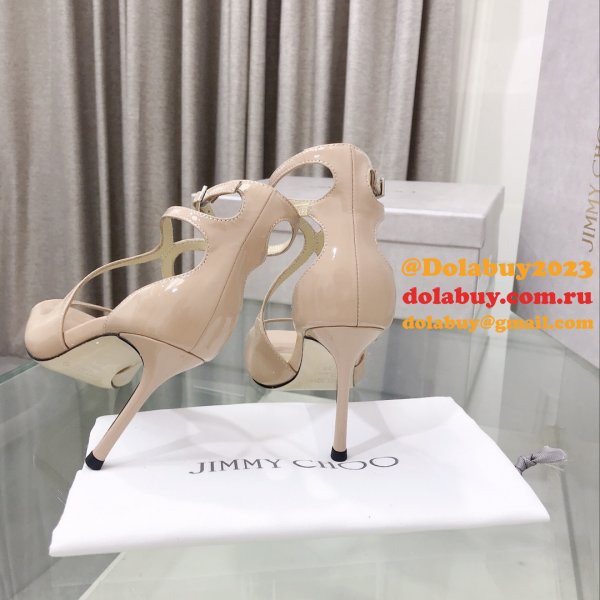 Azia 110 Patent Leather Sandal Knockoff Jimmy Choo Heel: 8.5 cm Shoes