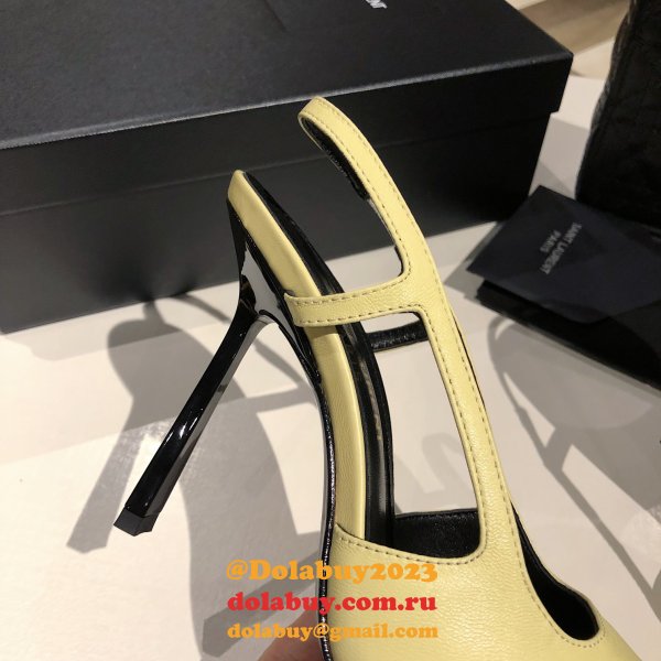 Luxury Saint Laurent Slingback Pumps In Patent Leather