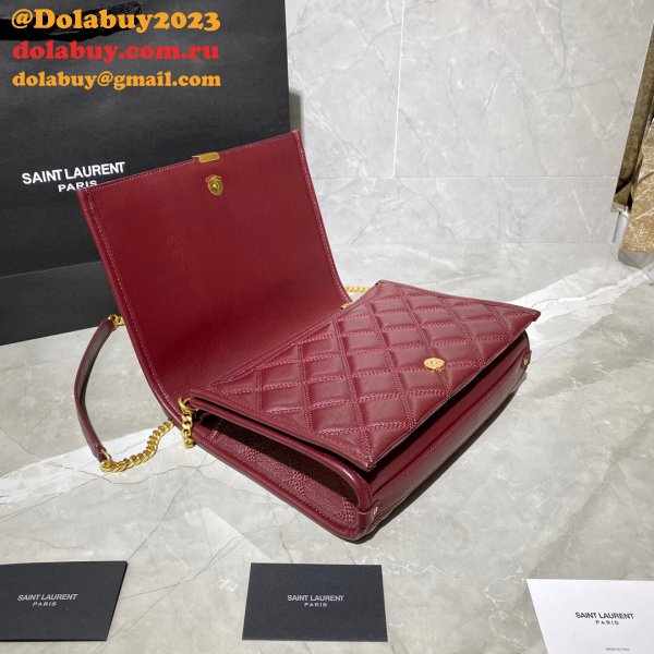 Replicas Saint Laurent Becky Large chain bag in quilted lambskin