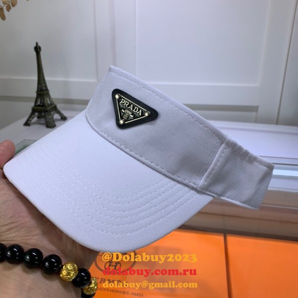 Wholesale Prada Metal triangle logo Empty top hat