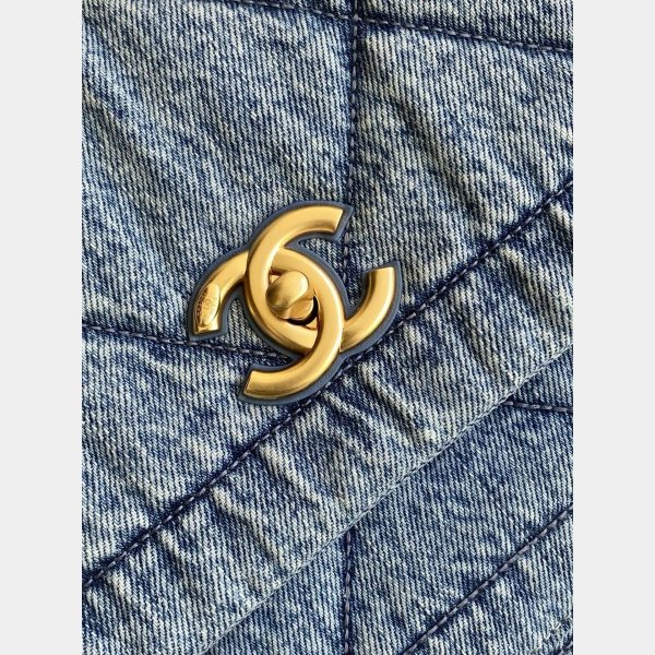 Perfect Maxi Flapbag Washed Denim AS5734 24CM Bag