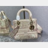 Top Quality Fake Lady Embroidery Canvas Dior 24CM Replica Bag