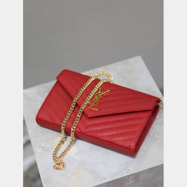 Quality YSL Designer 393953/377828 Caviar Leather Envelope Bag