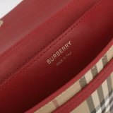 Burberry Beige Red Top Handle Note Bag
