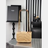 YSL LOULOU HANDBAG in raffia