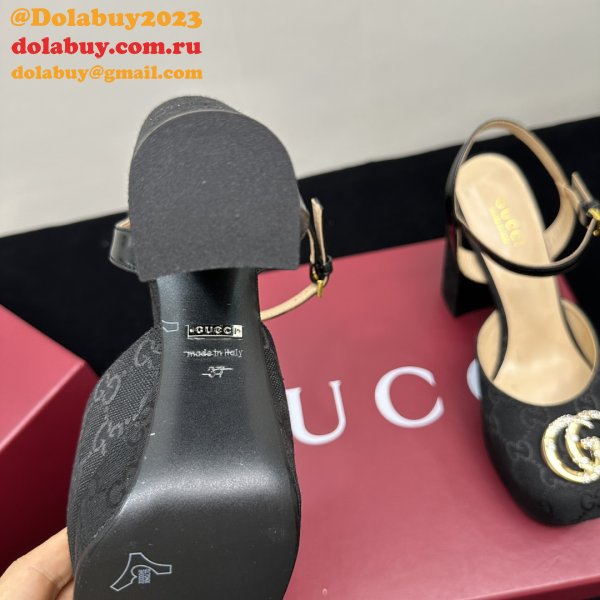 Women's Platform Pump With Double G Canvas