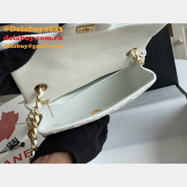 Top Quality CC Caviar Leather Flap Bag 1116 20CM