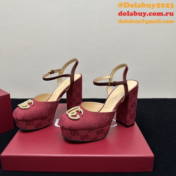 Women's Platform Pump With Double G Canvas
