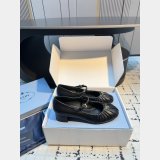 prada Crinkled leather Mary Jane ballet flats