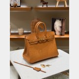 Hermes birkin 25cm calf Leather ostrich Vein bag