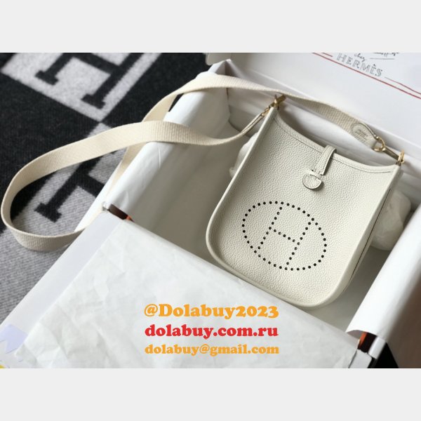 Hermes Evelyne Handbags Replica  off White