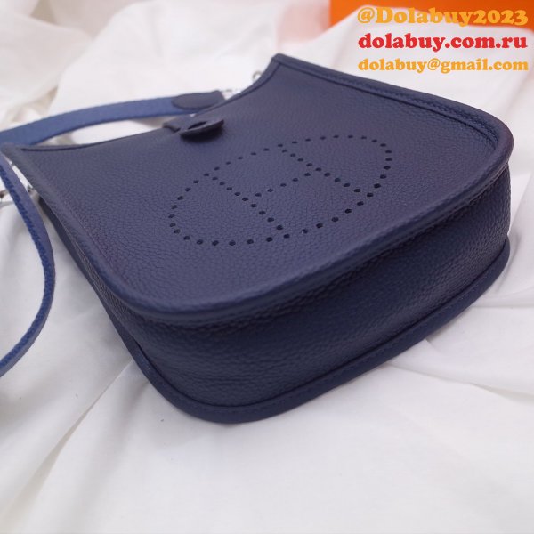 Replica Hermes Evelyne Navy blue TPM Mini Bags