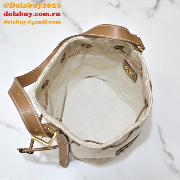7 Star MiuMIU New Canvas Bucket 5BE089 Bag
