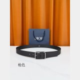 AAA+ Christian Dior Black Grained Calfskin belt 35mm