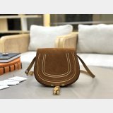 Marcie saddle bag in suede leather