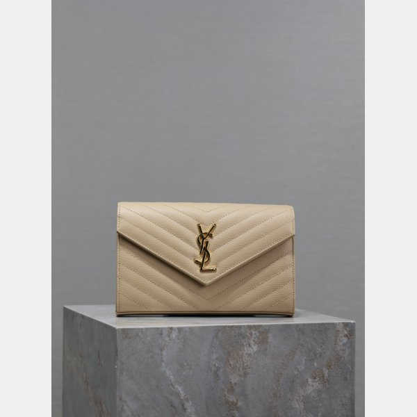 Quality YSL Designer 393953/377828 Caviar Leather Envelope Bag