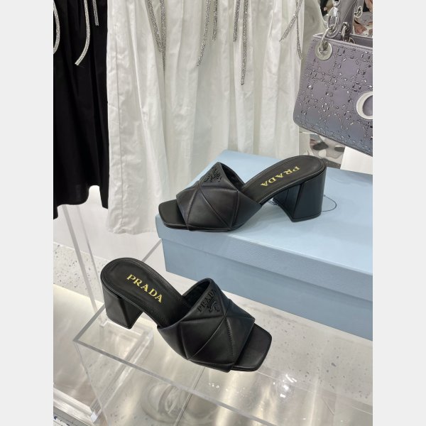 Replica Prada Quilted Leather Mules