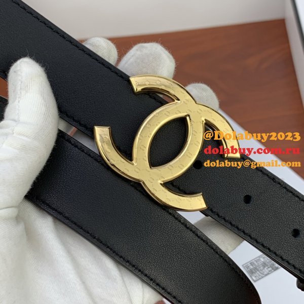 Cheap Replica CC Double C Belt Black Width 3.4cm 1145