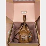MIU MIU Crackle-finish cowhide Leather backpack Medium 5BZ043