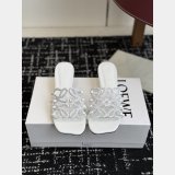 Best Loewe Petal Anagram Rhinestone Suede Heel Slide