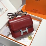 Luxury Hermes handmade Stiching Constance Bag Box Leather
